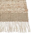 Miniatyrbillede 8 af 9: Område Tæppe Beige Jute 160 x 230 cm Rektangulært med Kvaster Geometrisk Mønster Håndvævet Boho Style Soveværelse Stue