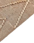 Miniatyrbilde 5 av 7: Teppe Beige Jute Bomull 140 x 200 cm Geometrisk mønster Håndvevd Boho Stue Soverom