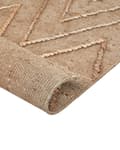 Miniatyrbilde 6 av 7: Teppe Beige Jute Bomull 140 x 200 cm Geometrisk mønster Håndvevd Boho Stue Soverom