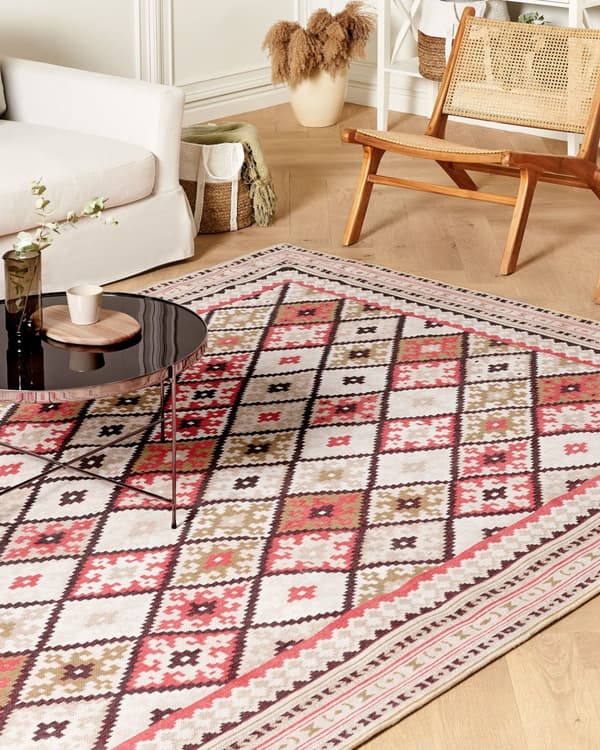 Matto monivärinen 200 x 300 cm puuvilla polyesteri suorakulmio geometrinen kuvio moderni