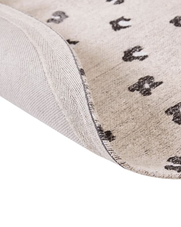 Matto vaalea beige puuvilla 140 cm pyöreä neliskulmainen eläinkuvio moderni tyyli