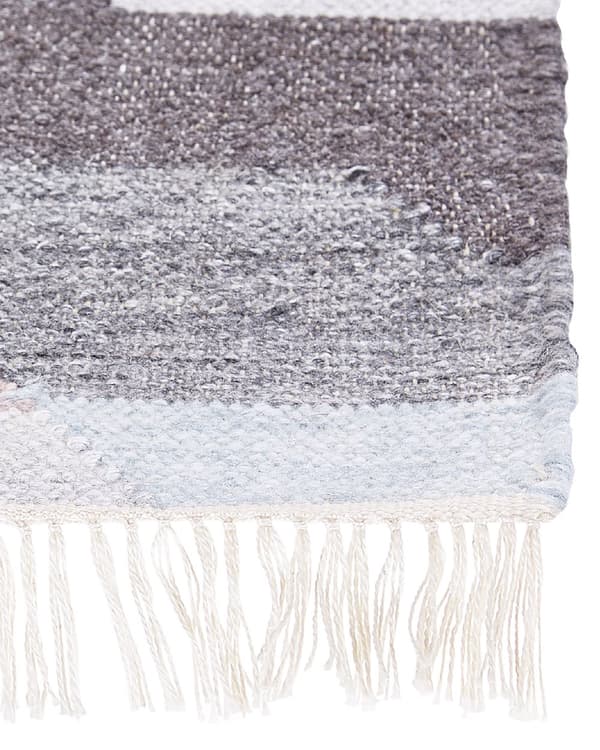 Matto monivärinen juutti 160 x 230 cm hapsuilla käsin kudottu boho-tyyli