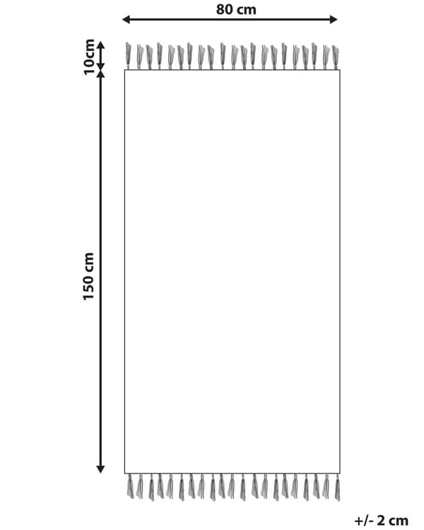 Matto monivärinen juutti 80 x 150 cm neliskulmainen geometrinen kuvio hapsuilla käsin kudottu boho-tyyli