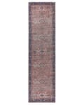 Pikkukuva 4 / 8: Matto punainen sininen 80 x 300 cm puuvilla polyesteri suorakulmio itämainen kuvio retro