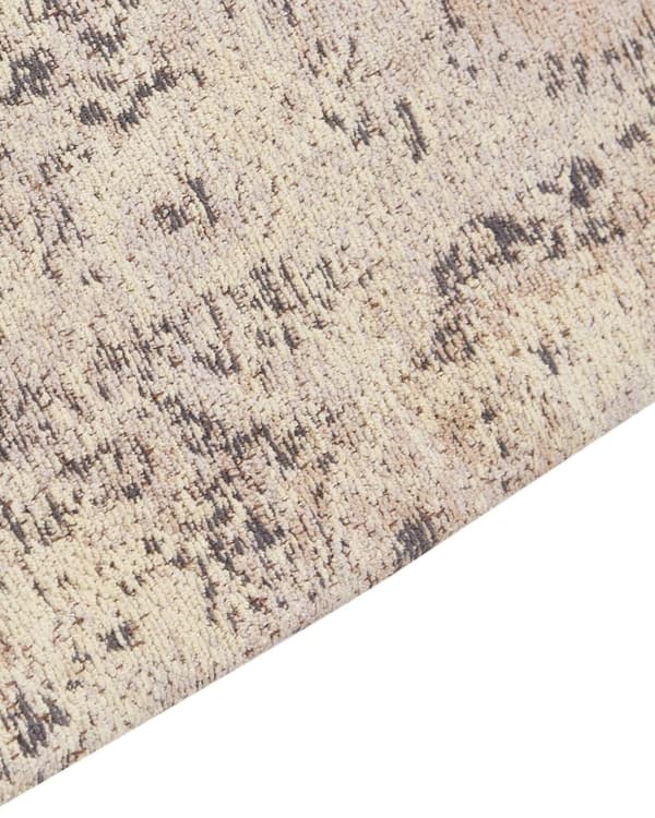 Matto beige puuvilla polyesteri 80 x 150 cm orientaalinen kuvio vintage-tyyli