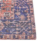 Miniatyrbillede 5 af 8: Løbertæppe rødt og blåt bomuld 80 x 300 cm rektangulært orientalsk mønster Boho stil gang