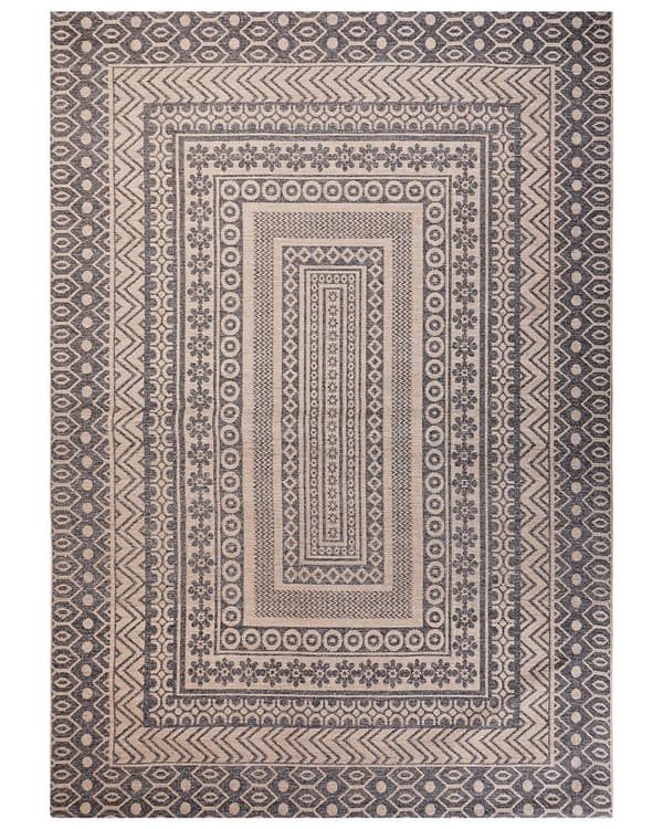 Område tæppe Beige og Grå Juteblanding 160 x 230 cm Moderne Geometrisk Mønster Blød Boligindretning
