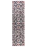 Miniatyrbillede 4 af 8: Løbetæppe blå og rød bomuld 80 x 300 cm rektangulært orientalsk mønster Boho stil gang