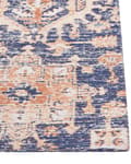 Miniatyrbillede 5 af 8: Løbetæppe blå og rød bomuld 80 x 300 cm rektangulært orientalsk mønster Boho stil gang