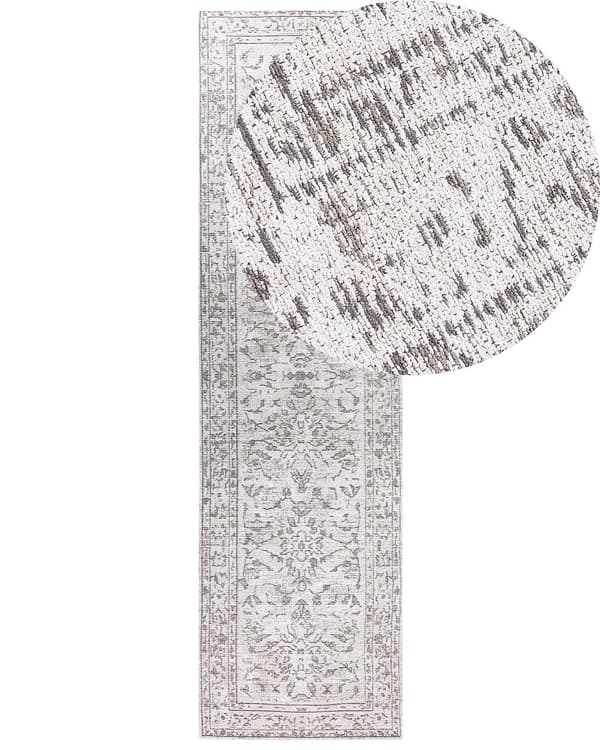 Løbetæppe Beige Bomuld 80 x 300 cm Gang Køkken Løber Langt tæppe