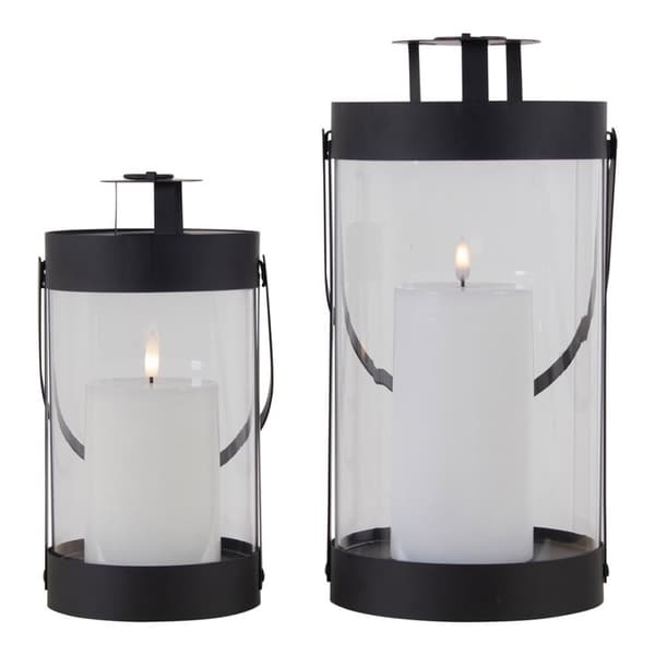 Bondi lampe lykt sett med 2 svart.