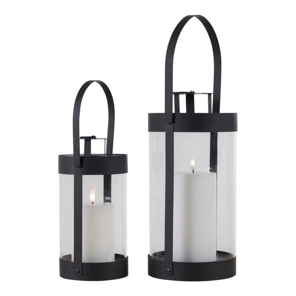Bondi lampe lykt sett med 2 svart.