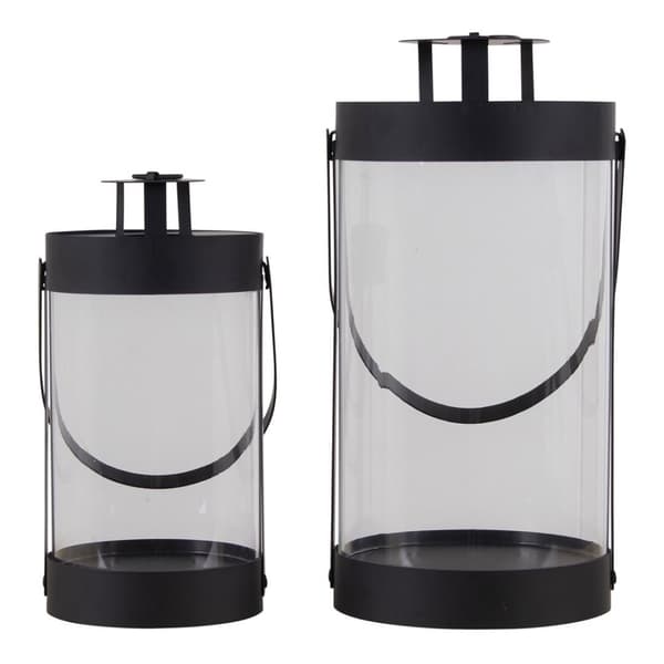 Bondi lampe lykt sett med 2 svart.