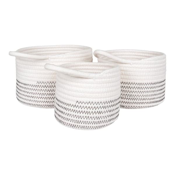 Algar korg Ø13/17/20cm set med 3 vit.