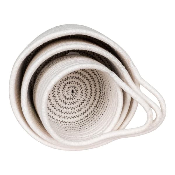 Algar korg Ø13/17/20cm set med 3 vit.