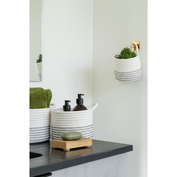 Algar korg Ø13/17/20cm set med 3 vit.