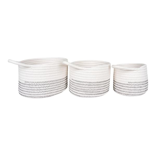 Algar korg Ø13/17/20cm set med 3 vit.