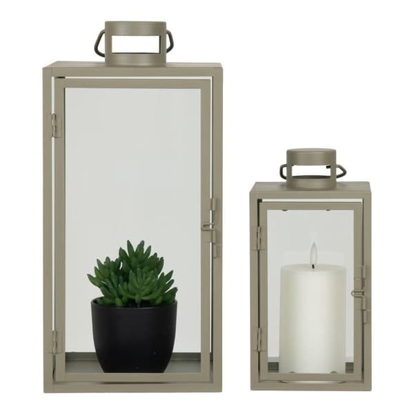 Corfu lampa lykta set med 2 grön.