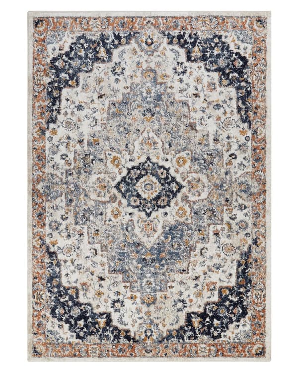 Matto beige/sininen monivärinen polypropeeni polyesteri 160 x 230 cm orientaalinen kuvio vintage-tyyli