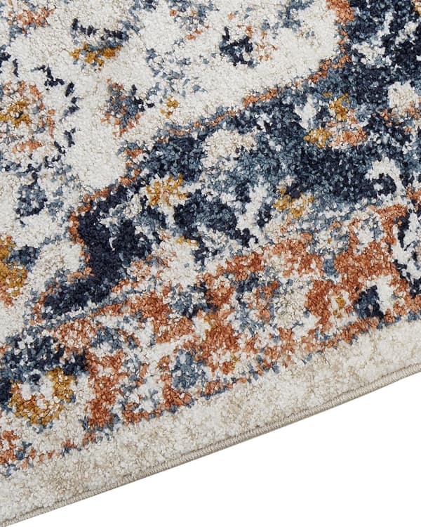 Matto beige/sininen monivärinen polypropeeni polyesteri 160 x 230 cm orientaalinen kuvio vintage-tyyli