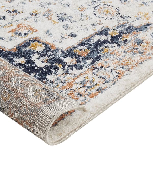 Matto beige/sininen monivärinen polypropeeni polyesteri 160 x 230 cm orientaalinen kuvio vintage-tyyli