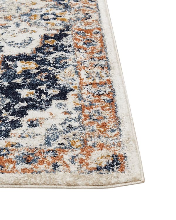 Matto beige/sininen monivärinen polypropeeni polyesteri 160 x 230 cm orientaalinen kuvio vintage-tyyli