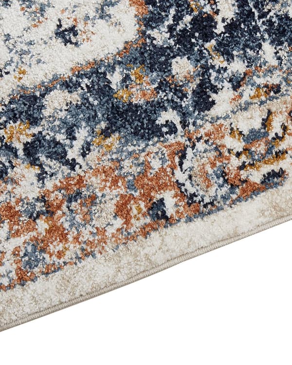 Matto beige/sininen monivärinen polypropeeni polyesteri 80 x 150 cm orientaalinen kuvio vintage-tyyli