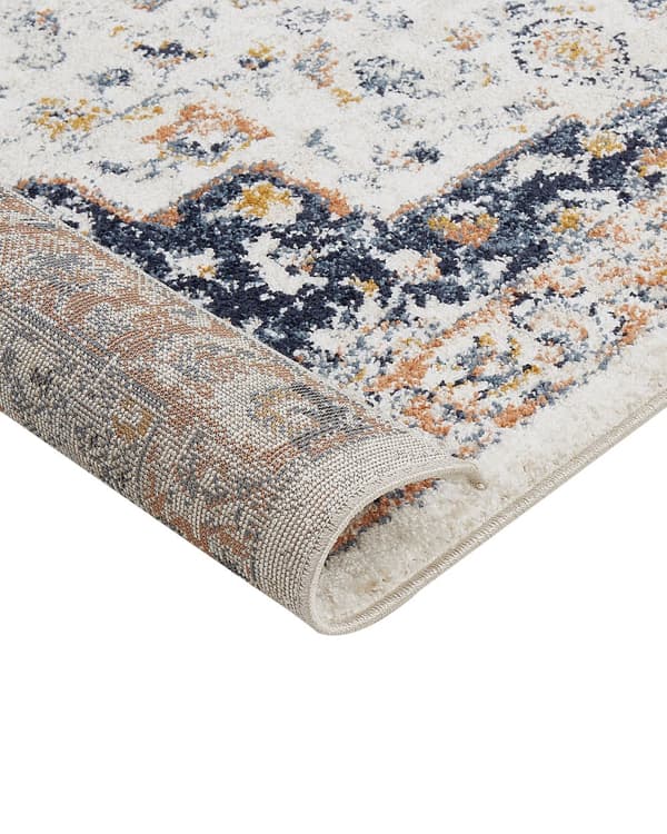 Matto beige/sininen monivärinen polypropeeni polyesteri 80 x 150 cm orientaalinen kuvio vintage-tyyli