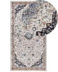 Pikkukuva 1 / 7: Matto beige/sininen monivärinen polypropeeni polyesteri 80 x 150 cm orientaalinen kuvio vintage-tyyli