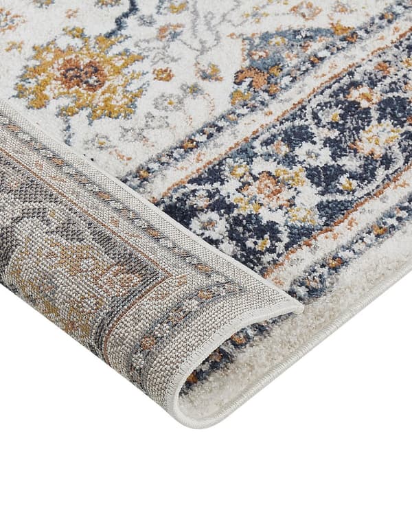 Matto beige/sininen polypropeeni polyesteri 200 x 300 cm orientaalinen kuvio vintage-tyyli