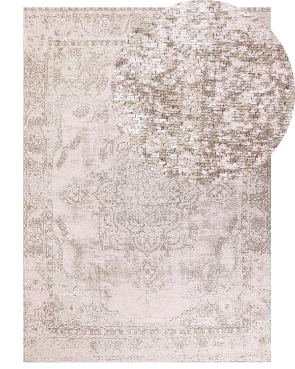 Gulvteppe Teppe Rosa Bomull Polyester 160 x 230 cm Orientalsk mønster Vintage Hjemmedekorasjon