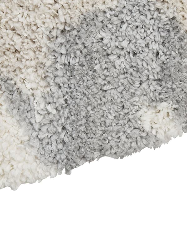 Teppe Hvit Grå 80 x 150 cm Shaggy Moderne Rektangulært Lang lugg Dekorativt Tekstiler