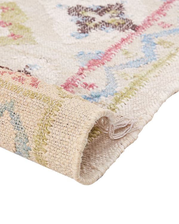 Teppe Flerfarget Jute 140 x 200 cm Rektangulært med dusker Håndvevd Boho Stue Soverom