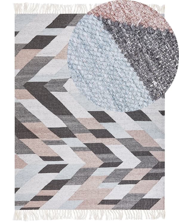 Teppe Flerfarget Jute 160 x 230 cm Rektangulært med dusker Håndvevd Boho Stue Soverom