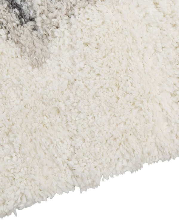 Teppe Hvit Grå 80 x 150 cm Shaggy Abstrakt mønster Moderne Rektangulært Dekorativt