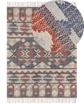 Miniatyrbilde 1 av 7: Teppe Flerfarget Jute 160 x 230 cm Rektangulært Geometrisk Mønster Håndvevd Boho Stue Soverom