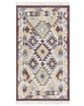 Miniatyrbilde 4 av 7: Teppe Flerfarget Jute 80 x 150 cm Rektangulært med dusker Håndvevd Boho Stue Soverom