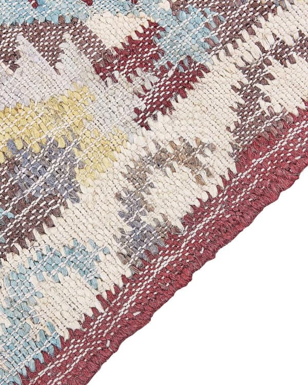 Teppe Flerfarget Jute 80 x 150 cm Rektangulært med dusker Håndvevd Boho Stue Soverom