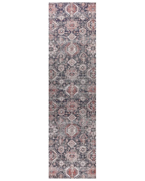 Teppe Blå Rød Bomull 80 x 300 cm Rektangulært Orientalsk mønster Boho stil Gang