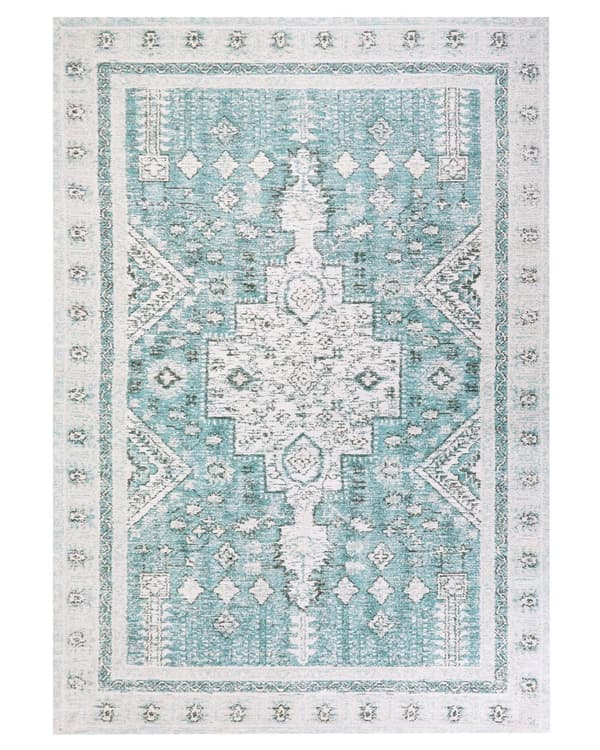 Gulvteppe Mintgrønn Grønn Bomull Polyester 160 x 230 cm Orientalsk Mønster Vintage Hjemme dekor