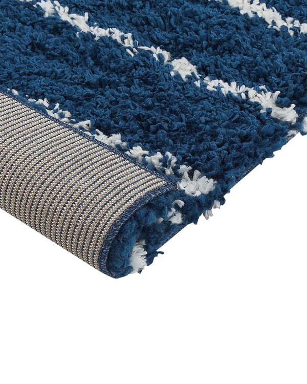 Område Tæppe Blå og Hvid Polypropylen 160 x 230 cm Moderne Stribet Mønster Stuetilbehør