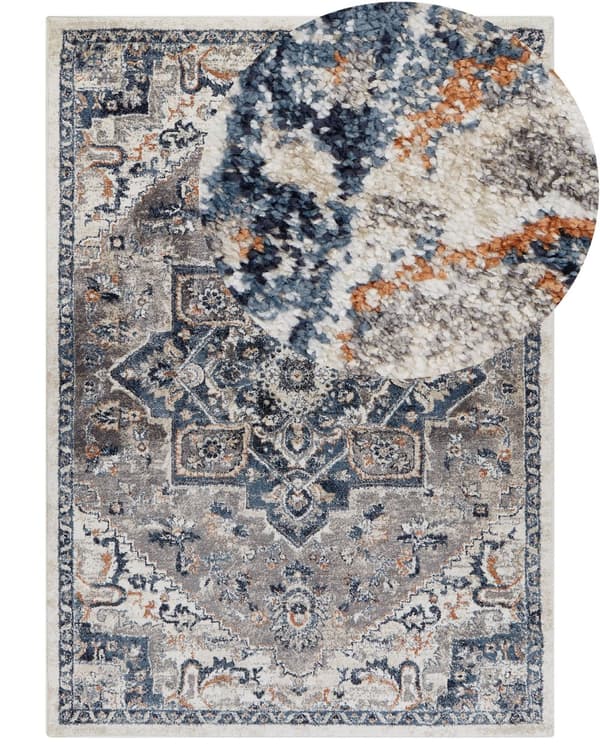 Matta Flerfärgad Syntetiskt Material 160 x 230 cm Orientaliskt Mönster Jutebaksida Vintage Traditionell Vardagsrum Sovrum
