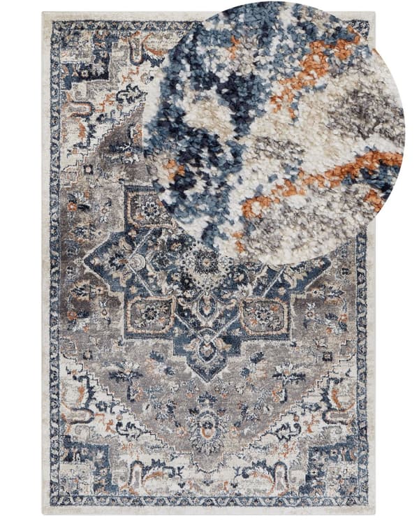 Matta Flerfärgad Syntetiskt Material 200 x 300 cm Orientaliskt Mönster Jutebaksida Vintage Traditionell Vardagsrum Sovrum