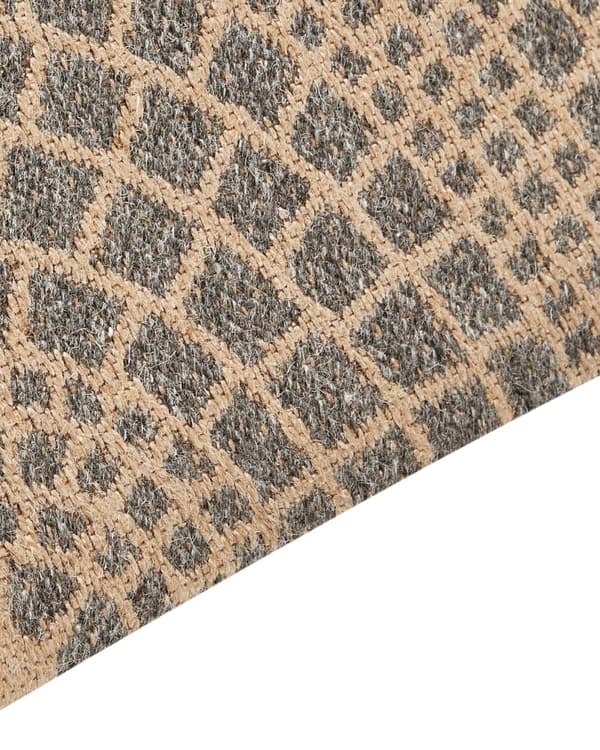 Matto beige/harmaa juutti 80 x 150 cm neliskulmainen geometrinen kuvio boho-tyyli