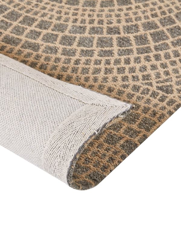 Matto beige/harmaa juutti 80 x 150 cm neliskulmainen geometrinen kuvio boho-tyyli