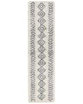 Pikkukuva 4 / 7: Matto valkoinen harmaa 80 x 300 cm polypropeeni juutti suorakulmio pörröinen geometrinen kuvio boho