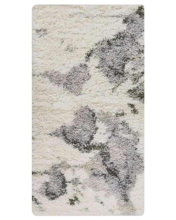 Teppe Hvit Grå 80 x 150 cm Shaggy Abstrakt mønster Tradisjonell stil Boho Stue Soverom Dekorativt