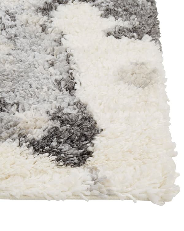 Teppe Hvit Grå 80 x 150 cm Shaggy Abstrakt mønster Tradisjonell stil Boho Stue Soverom Dekorativt