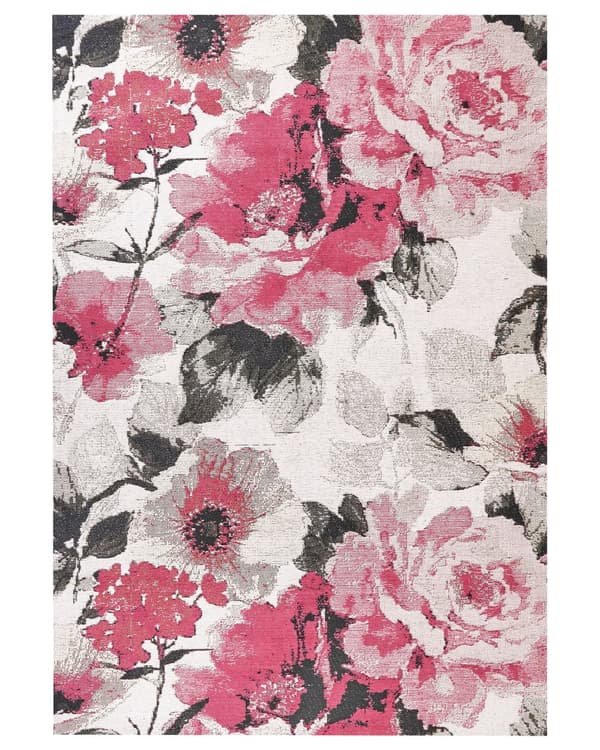Matta Bomull Blomstermotiv 140 x 200 cm Rustik Bohemisk