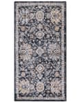 Pikkukuva 1 / 7: Matto sininen/beige 80 x 150 cm orientaalinen kuvio kulunut viimeistely vintage tyyli
